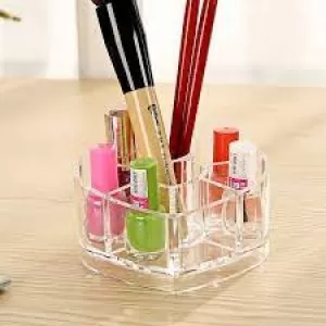 6 Grid lipstick stand Lipstick Organizer - Transparent , Lipstick stand Makeup Organizer Lipstick Storage Box Plastic Lip Rack Holder Cosmetic Organiz