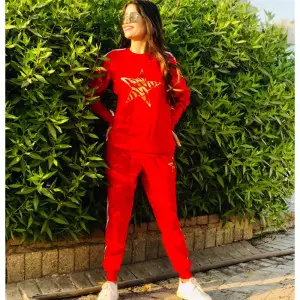 Red Star Print Track Suit For Her