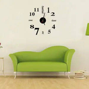 Numbers And Words DIY 3D 2mm Acrylic Wall Clock (12 Inches)