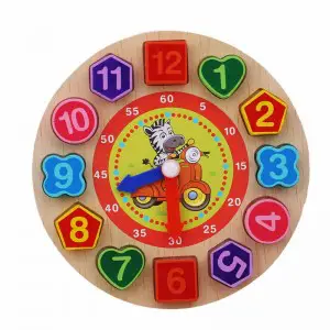 Wooden Colorful 12 Digital Clock Toy