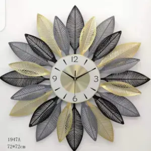 Mix Color Leaf Wall Clock (BROWN)