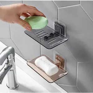 Bathroom Supplies Soap Box Dish Storage Plate Tray Holder Transparent Case