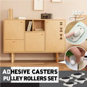 Adhesive Casters Pulley Rollers Set