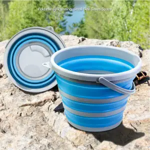 silicone folding collapsible portable water bucket (10 Ltr)