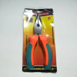 Professional 6 Inches Combination Pliers (Plas) with Soft Plastic Grip Handles Tool