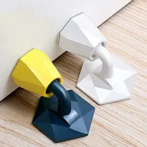 Random Color Self Adhesive Silicone Plastic Silent Door Stopper (Pack Of 2)