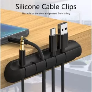 Silicone Cable Organizer USB Cable Holder (Pack of 2)