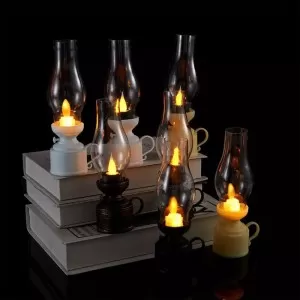 Vintage LED Table Lamp Kerosene Lamp Candle Holder