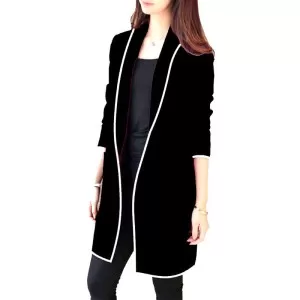 Womens fleece coat with front side stripes (ABZ-071)