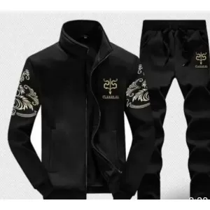 Classilal Printed Black Tracksuit for Men (ABZ-064)