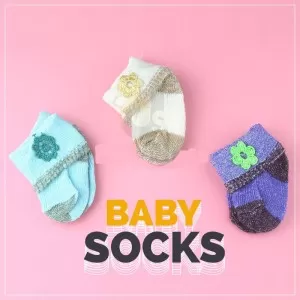 Pack of 3 Baby Socks - Cotton - Multicolour for New Born Babies
