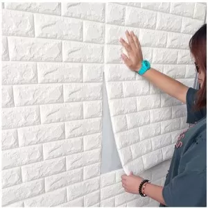 PVC 3D Moistureproof Background Wall Brick Sheet (4 Sheets)