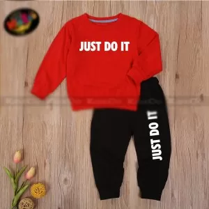 Spring Fall Red And Black Stylish Casual Printed Toddler Tracksuit For Kids
