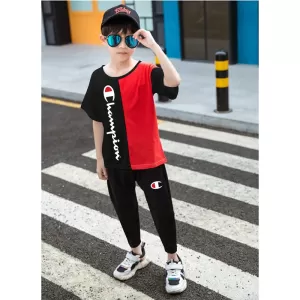 Spring Fall Stylish Casual Red and Black Champion Tracksuits For Kids