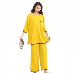 Two Pcs Pipen Pajama Piece Yellow