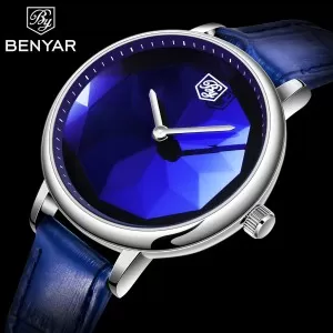 BENYAR Lady Diamond Edition Blue Dial Wrist Watch (BY-1246)