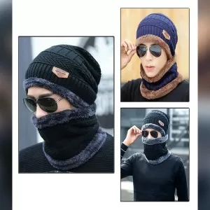 Pack of 2 – Best Quality Winter Warm Cap & Collar for Men