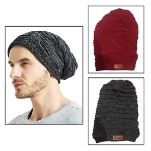 Pack of 2 – Best Quality Winter Warm Long Caps For Men