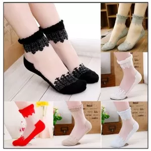 4 Pairs– Imported Net Fancy Full Socks for Women