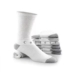 6 Pairs - Cotton  Crew White Soft  Socks For Men
