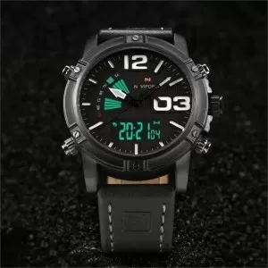 NAVIFORCE Exclusive Dual Time Edition Black Dial & Strap (nf-9095-5)