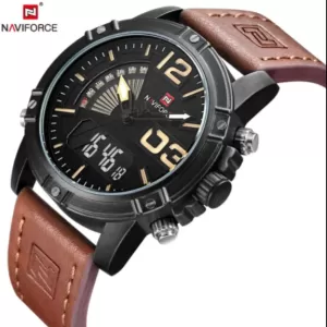 NAVIFORCE Exclusive Edition Black Dial Brown Strap (nf-9095-3)