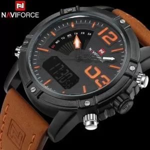 NAVIFORCE Exclusive Edition Black Dial Brown Strap (nf-9095-2)