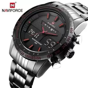 NAVIFORECE Dual Time Edition Black Dial (nf-9024-4)