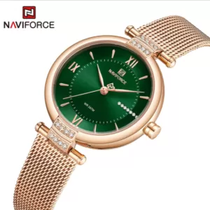 NAVIFORCE Lady Exclusive Edition Dark Green Dial Wrist Watch (nf-5019-1)