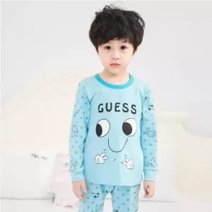 Baby Or Baba Sky Blue Guess print Kids Night Suit (KD-039)
