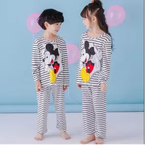 Baby Or Baba Black Lining Micky Mouse Print Kids Night Suit (KD-052)