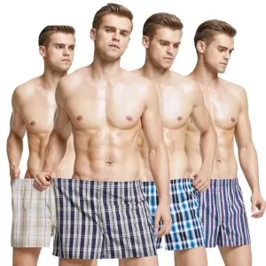 Pack of 3 Checkered Boxer Shorts for Men