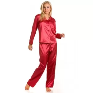 Silk Night Suit For Women (Red)