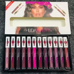 H-Beauty Liquid Matte Lipstick & Lip Gloss Tray (Set of 12)