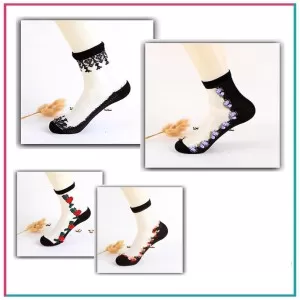 4 Pairs - Imported Ultra-Thin Elastic Transparent Socks for Women