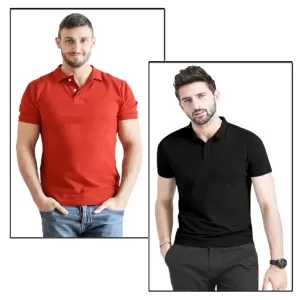 Pack of 2 - Best Quality Plain Short Sleeve Polo Shirts for Men/Boys
