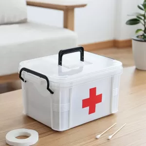 First Aid Box High Quality Imported Item Best For School, House And Office Medical Kit Home Portable Medical Boxes Transparent Plastic Medicine Pills Storage Box Organizer