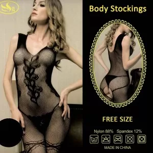 Women Sexy Lingerie Dress Stretchable And Transparent Net Stocking For Full Body (D-4)