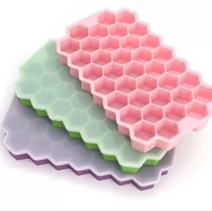 Silicone Ice Cube Tray with Lid 3 pcs