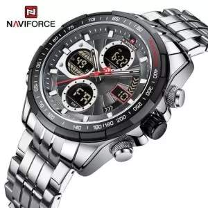 NAVIFORCE Dual Time Exclusive Edition Grey Dial Wrist Watch (nf-9197-6)