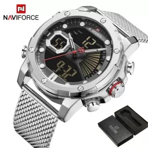 NAVIFORCE Dual Time Edition Black Dial Wrist Watch (nf-9172-6)