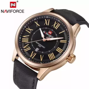 NAVIFORCE Roman number Date Edition Black Dial & Strap Wrist Watch (nf-9126-5)
