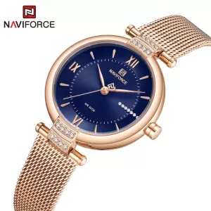 NAVIFORCE Lady Exclusive Edition Dark Blue Dial Wrist Watch (nf-5019-4)