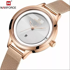 NAVIFORCE Lady Edition Light Grey Dial Wrist Watch (nf-5014-4)