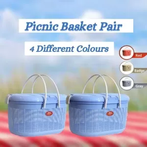 2 Pieces Carry basket / Picnic Basket