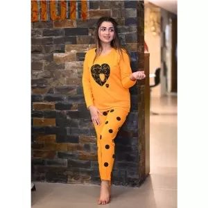 Printed Cotton Ladies Sleep Dress Night Wear With Shirt And Trouser (Design-169)