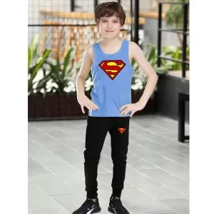 Summer New Stylish Printed Sando Tracksuit For Kids (D-02)