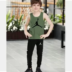 Summer New Stylish Printed Sando Tracksuit For Kids (D-03)