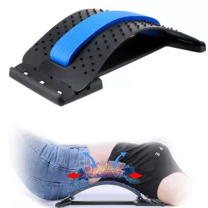 Back Stretching Device,Back Massager for Bed & Chair & Car,Multi-Level Lumbar Support Stretcher Spinal, Lower and Upper Muscle Pain Relief