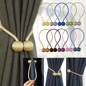 All-New Magnetic Curtain Tieback High Quality Holder Hook Buckle Clip Curtain Tieback Polyester Decorative Home Accessories